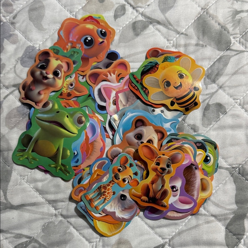 Cute Animal Sticker Lot - Colorful Kids Stickers
